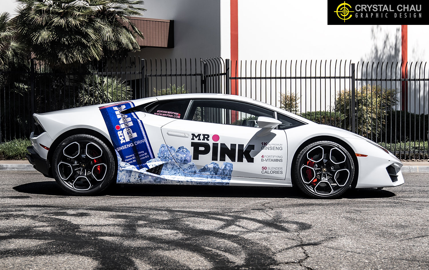 Lamborghini Huracan Mr. Pink Ginseng Drink Commercial Wrap