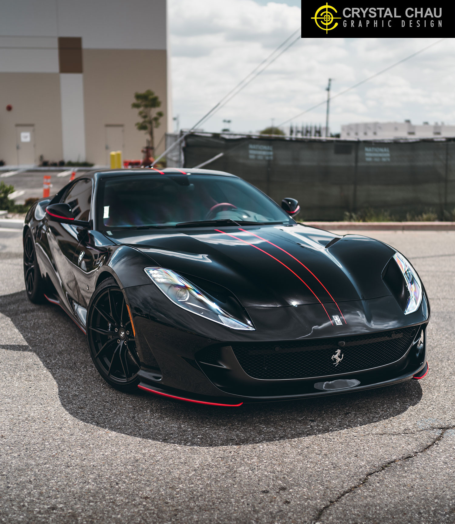 Ferrari 812 Superfast Red Stripes Livery