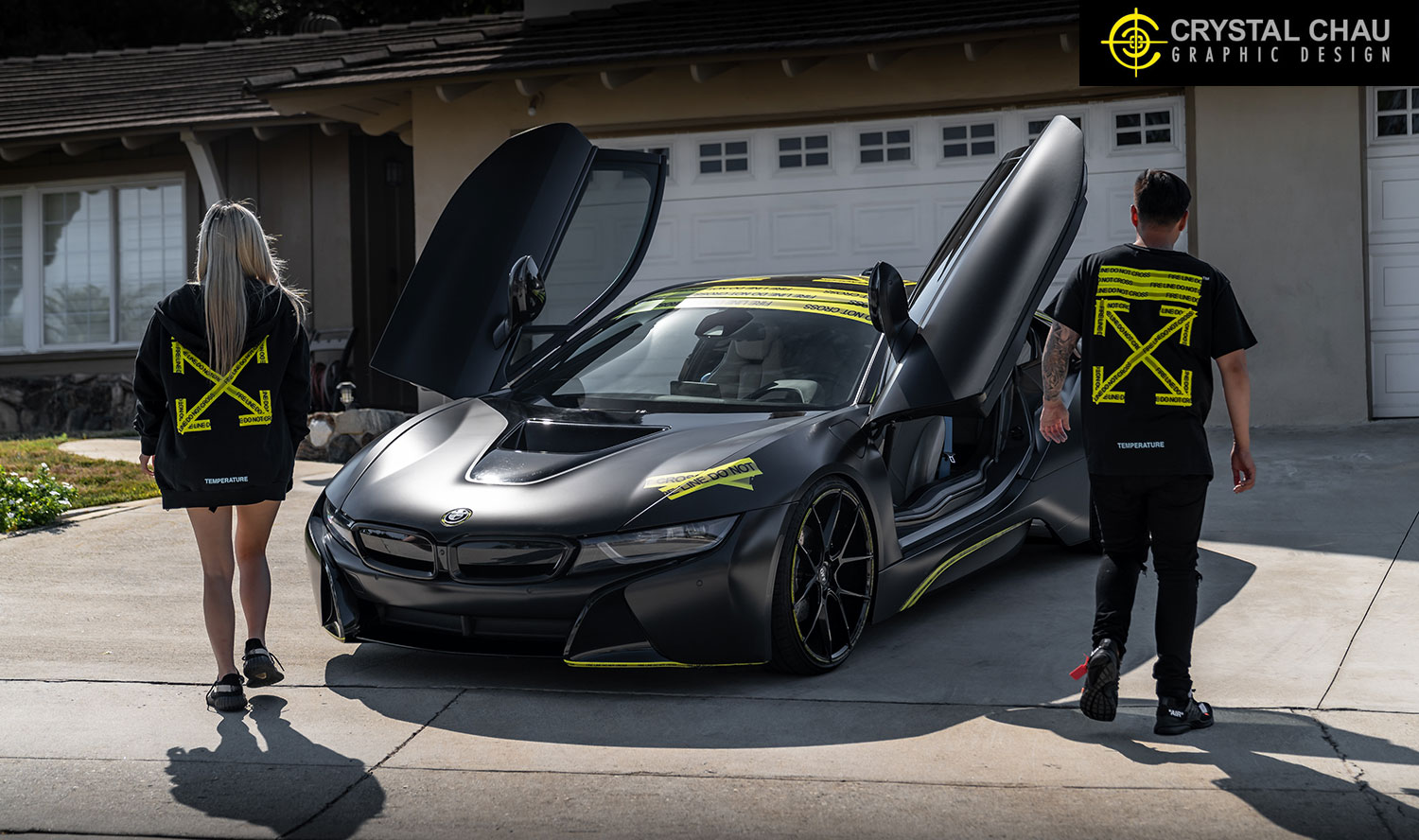 BMW i8 Off-White Caution Tape Design Livery