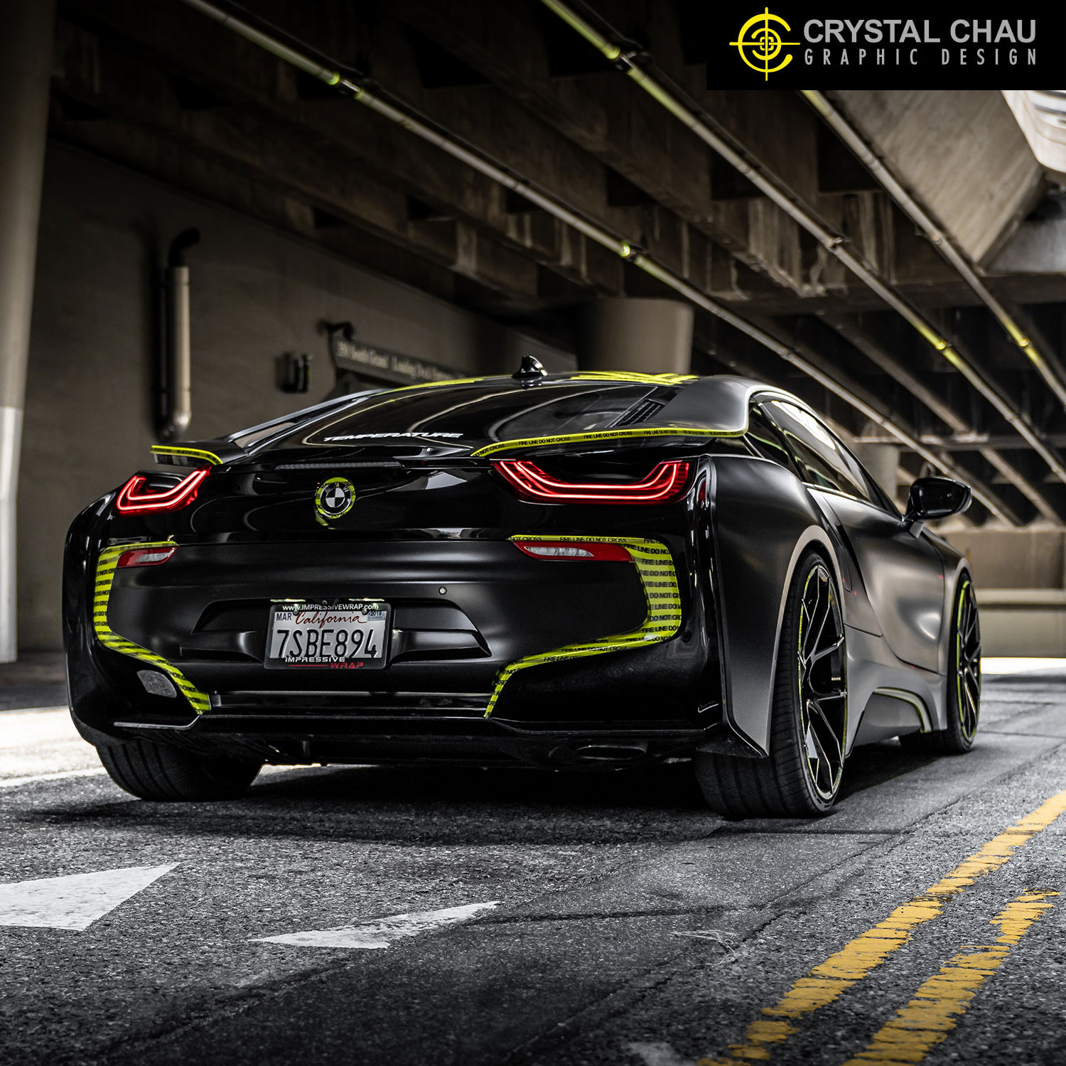 BMW i8 Off-White Caution Tape Design Livery