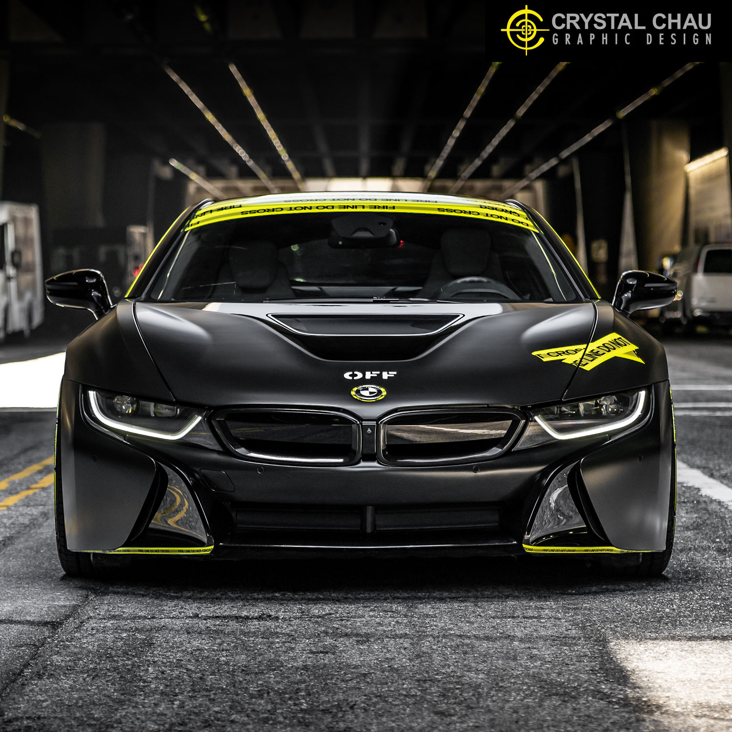 BMW i8 Off-White Caution Tape Design Livery