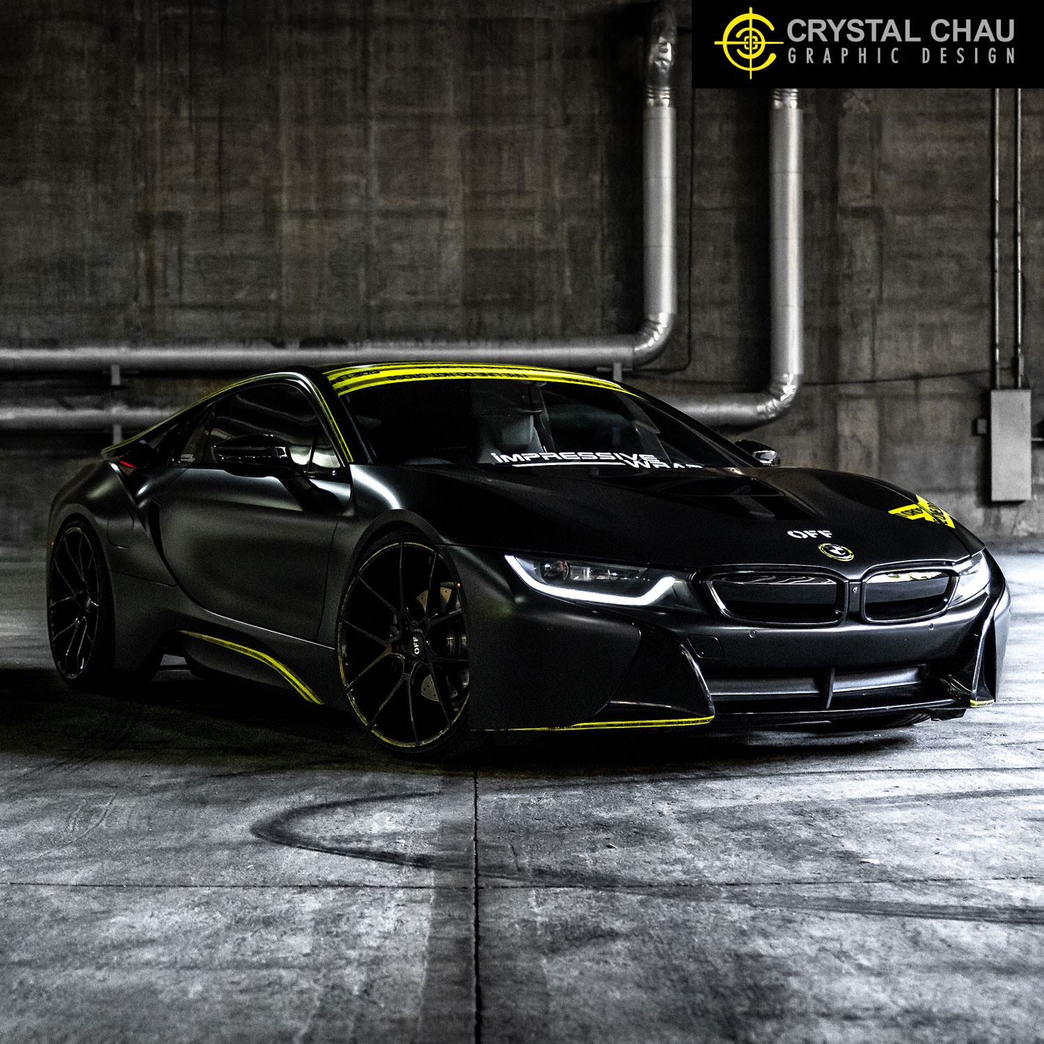 BMW i8 Off-White Caution Tape Design Livery