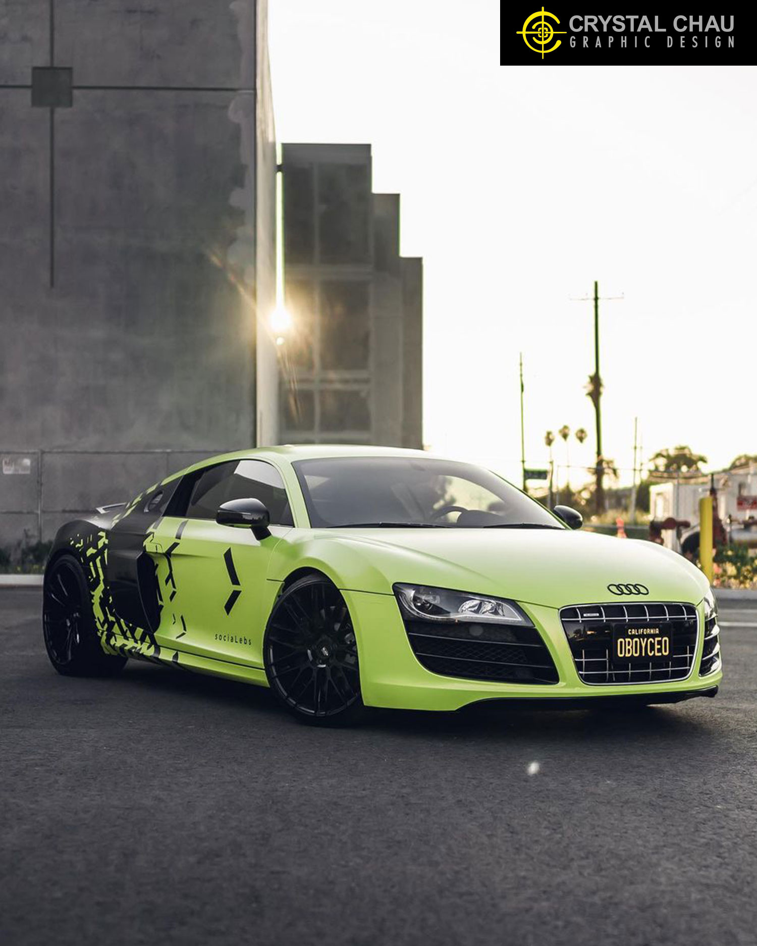 Audi R8 SociaLebs Custom Graphic Commercial Wrap