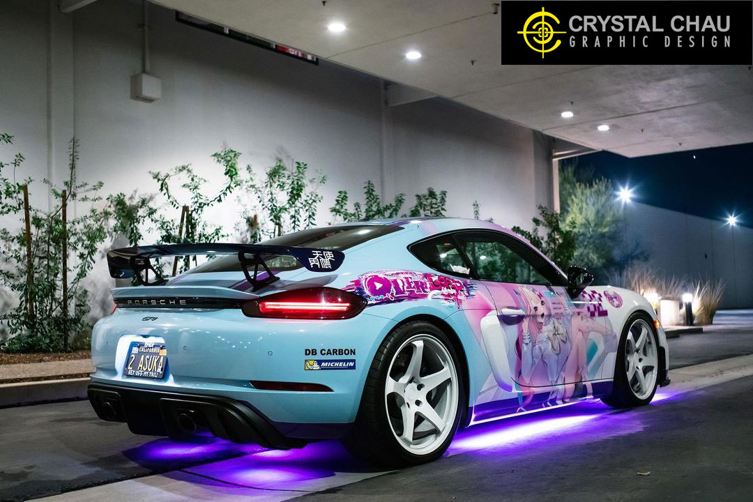 Porsche Cayman GT4 Needy Girl Overdose Itasha Angel Kawaii