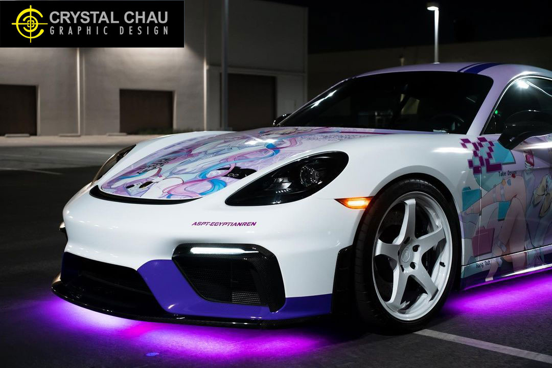 Porsche Cayman GT4 Needy Girl Overdose Itasha Angel Kawaii