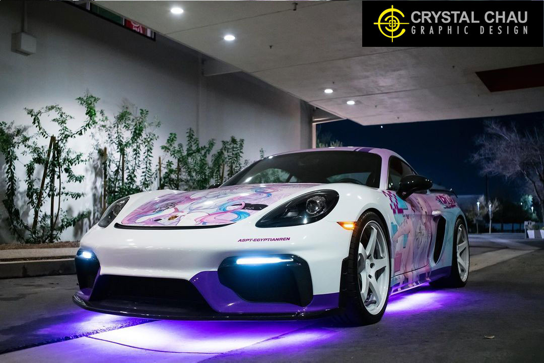 Porsche Cayman GT4 Needy Girl Overdose Itasha Angel Kawaii