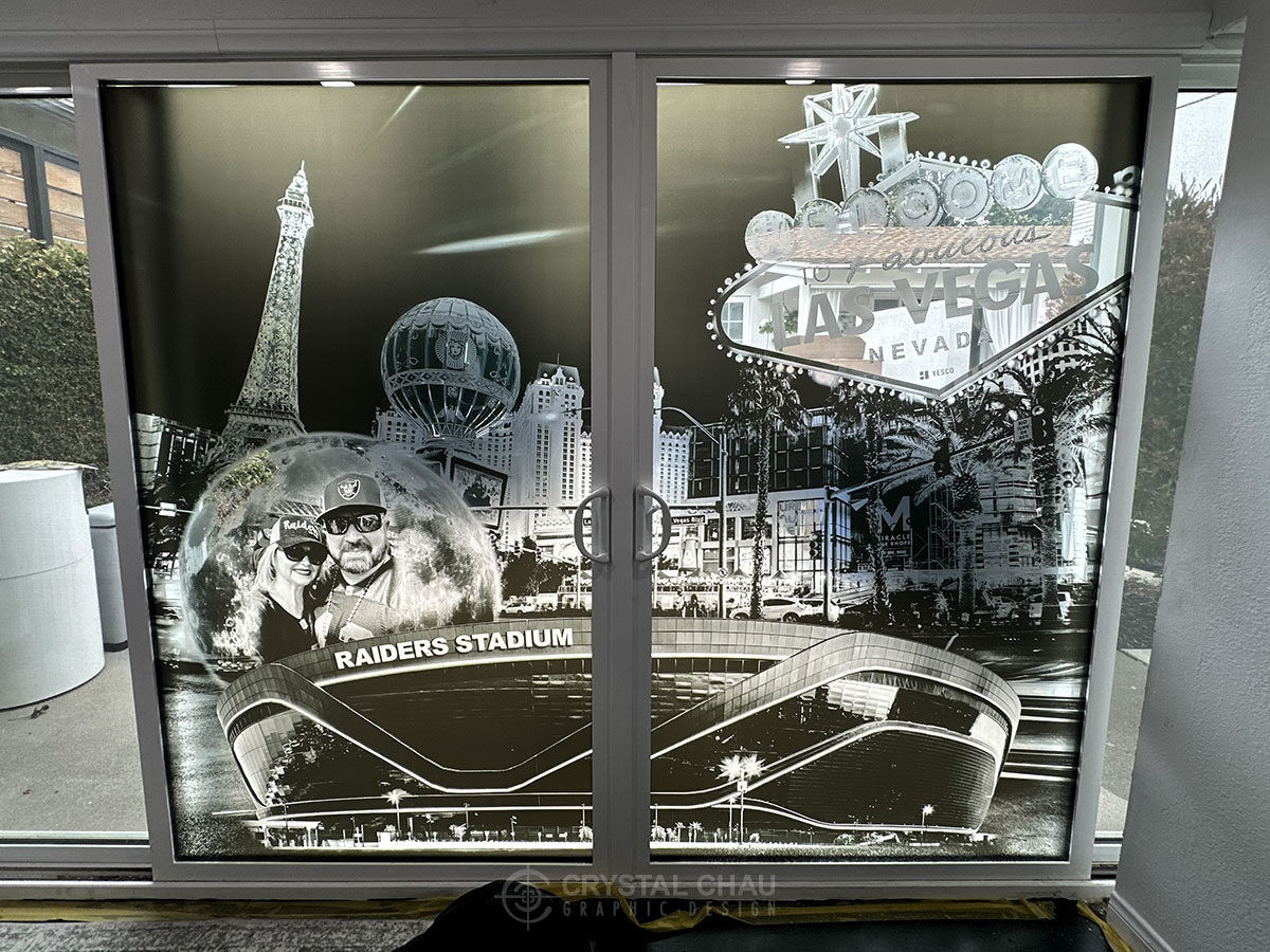 Printed Frost Window Tint Raiders Stadium Vegas