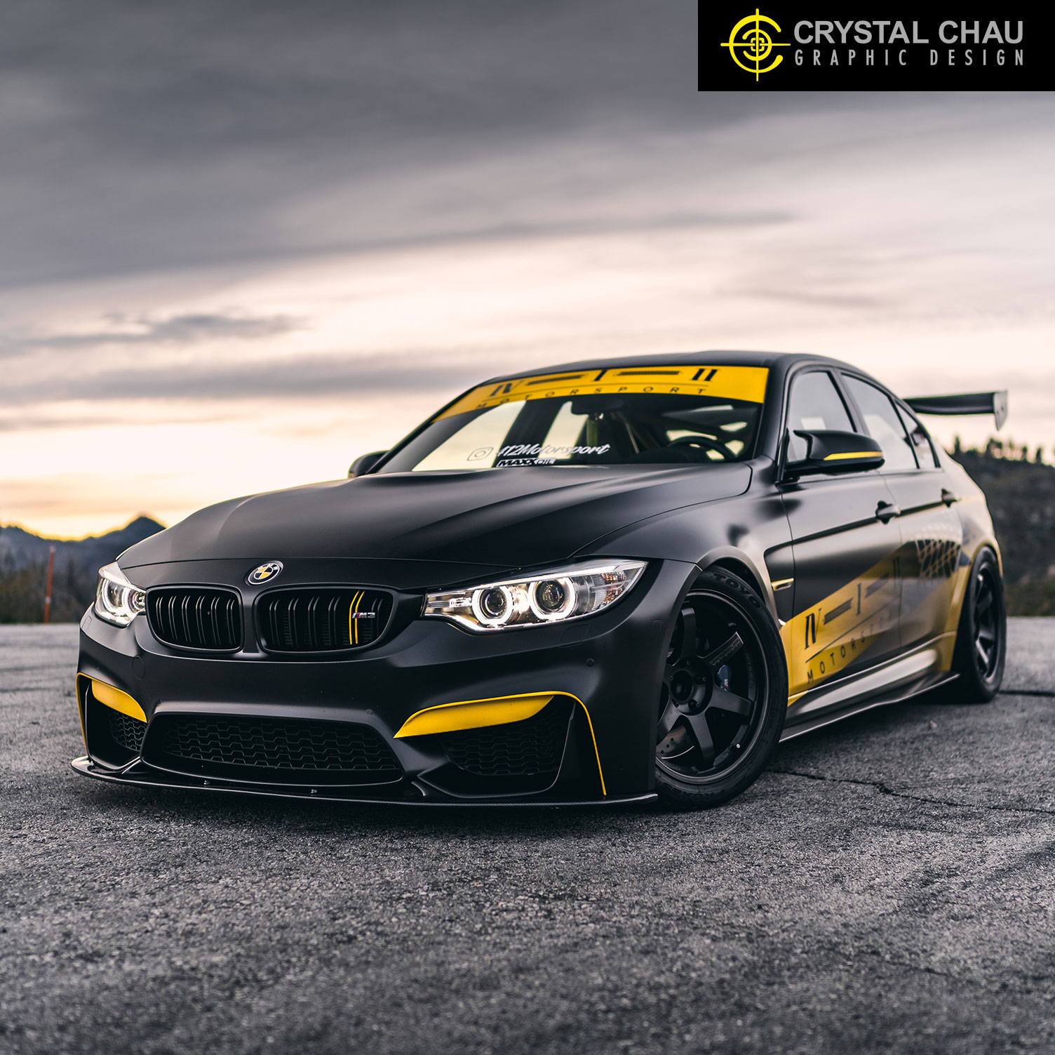 BMW M3 Black Yellow Gradient