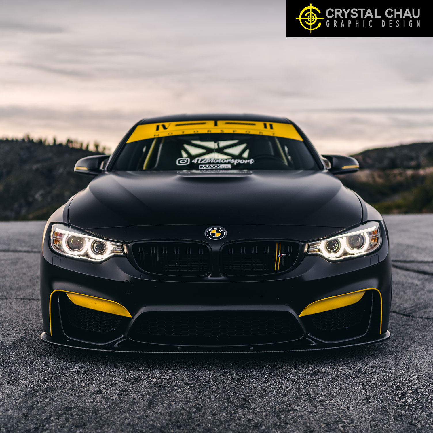 BMW M3 Black Yellow Gradient