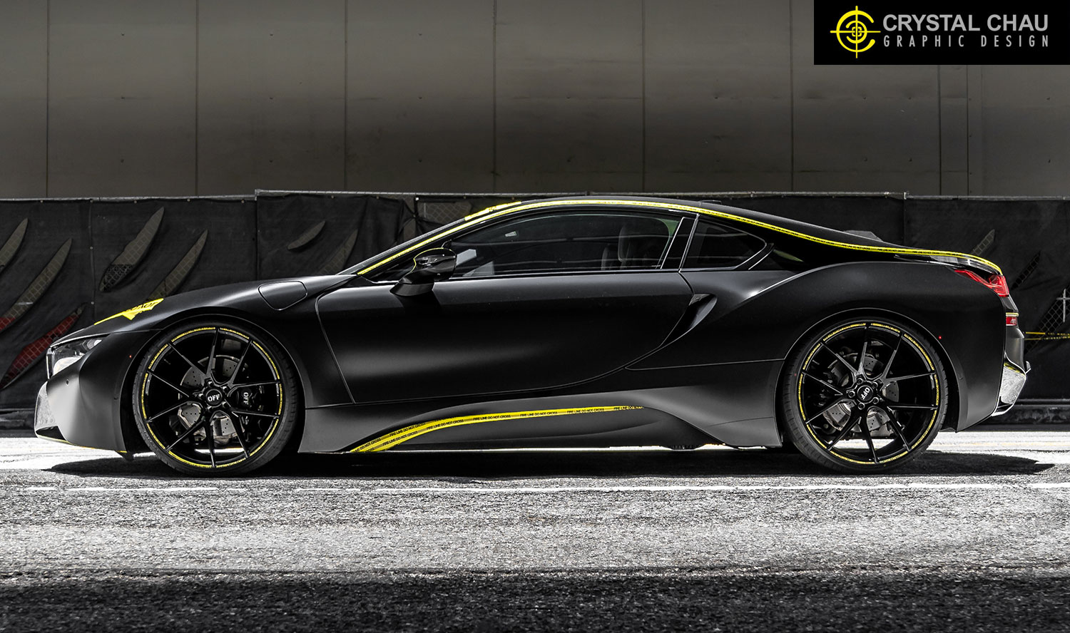 BMW i8 Off-White Caution Tape